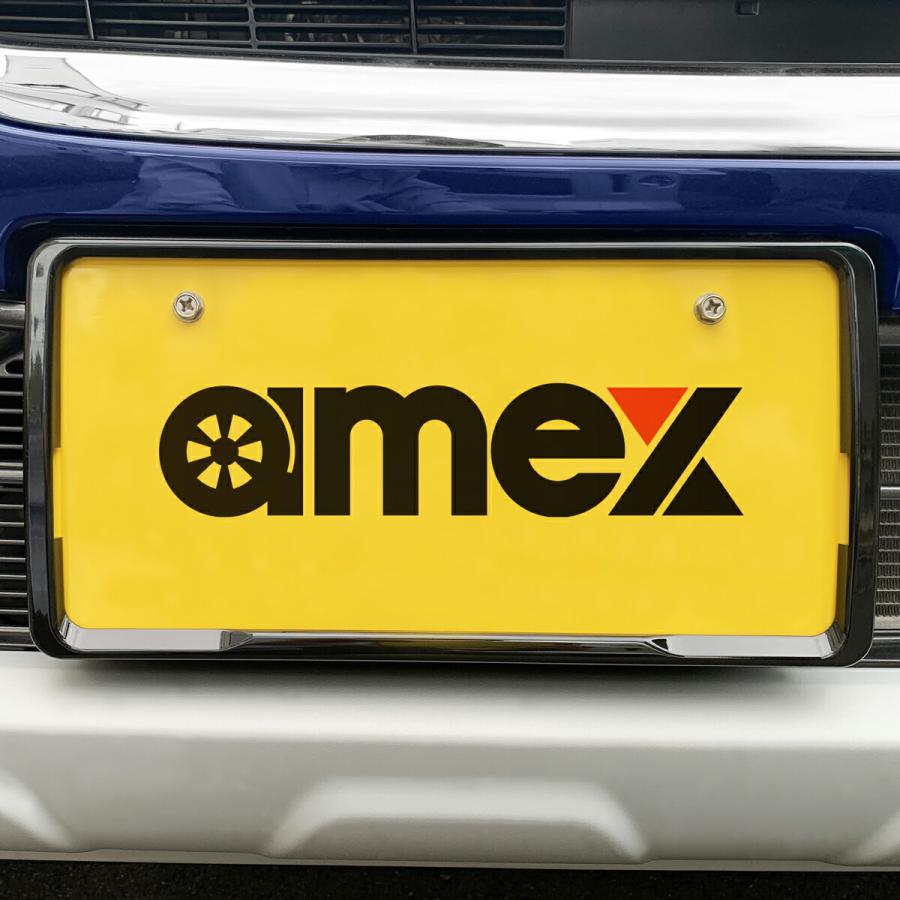 ナンバープレートフレーム 塗装 ピアノブラック 2枚セット AMEX-A11PB