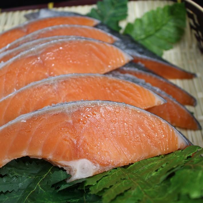 銀鮭切身 全部で約700ｇ　選べる10、8枚切 塩加減　等級プレミアム　脂のってる　チリ産　三代目の意地【さけ　シャケ　しゃけ】送Ｐ100　3個迄同一送料 |  | 04