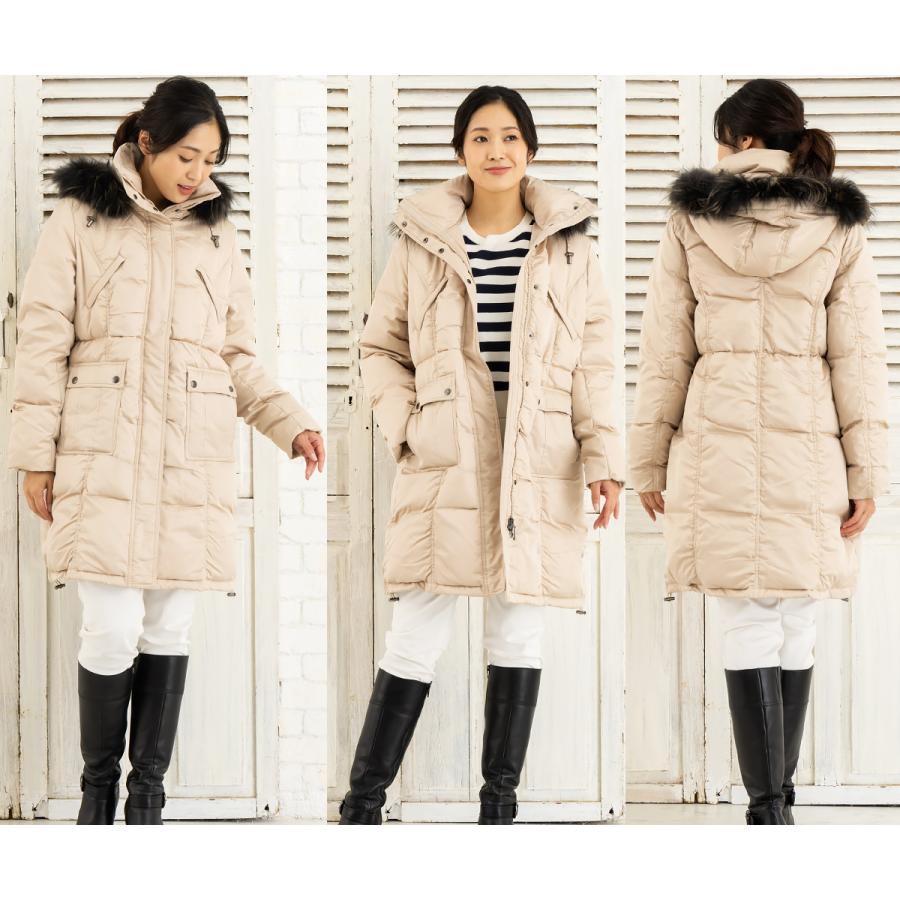 【美品】AMIAN amian-house アミアンハウス ダウンロングコート Amian House] 50% OFF SALE Super long down coat with fox fur Gray