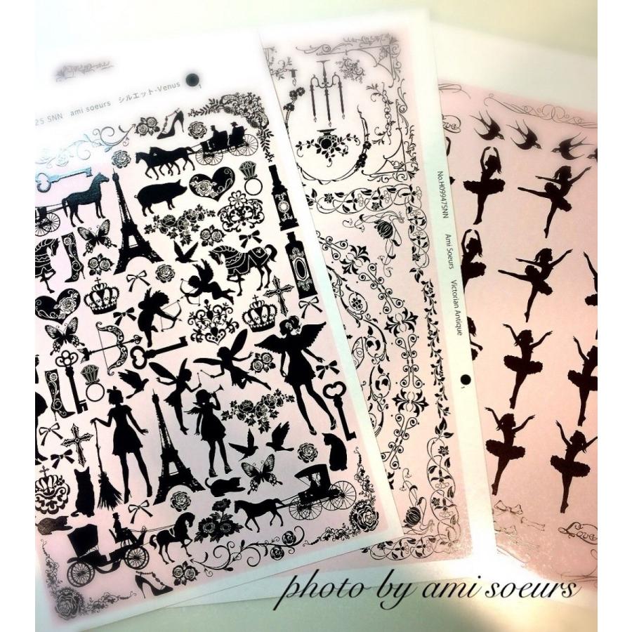 A4サイズ ポーセラーツ転写紙 シルエットセット - Venus & Victorian
