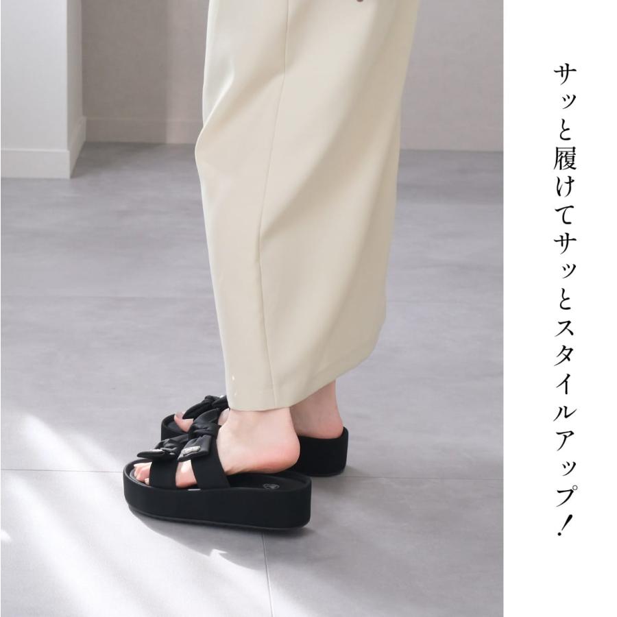 サンダル 厚底 ダブルリボンサンダル レディース 疲れない 歩きやすい5