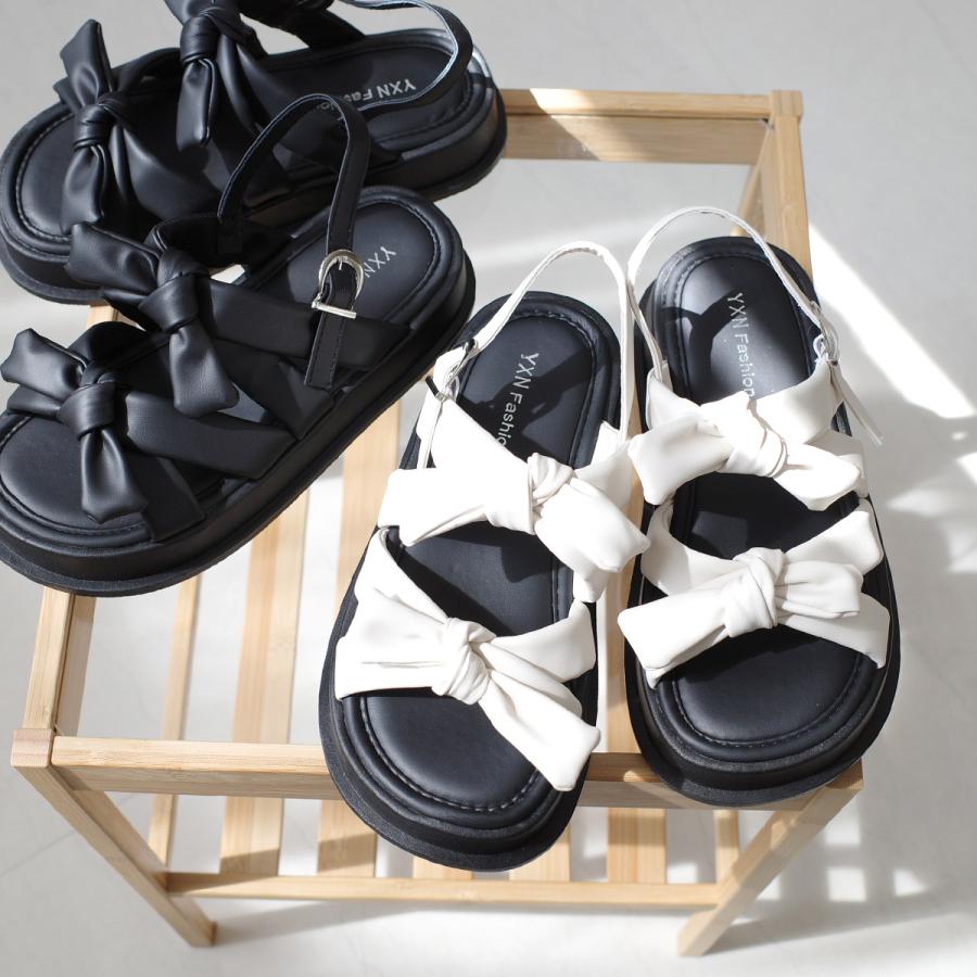 AmiAmi（アミアミ） サンダル レディース リボン ストラップ 3WAY