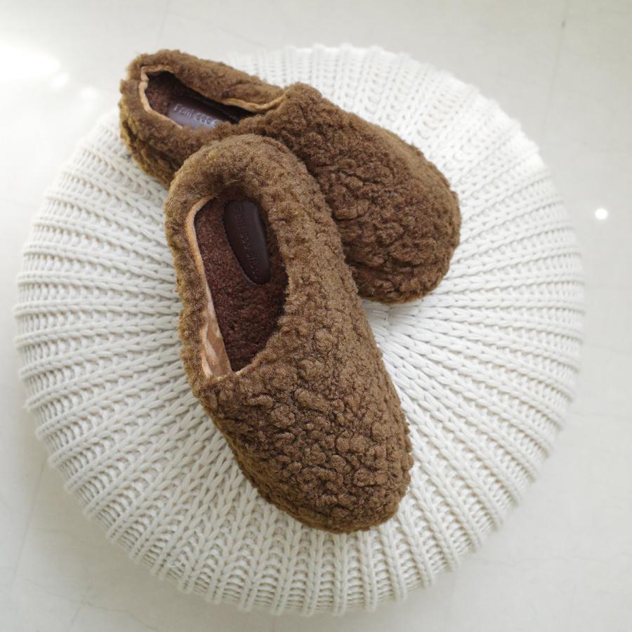 スリッパ ルームシューズ 厚底 ボア4.5センチヒール テレワーク 疲れ