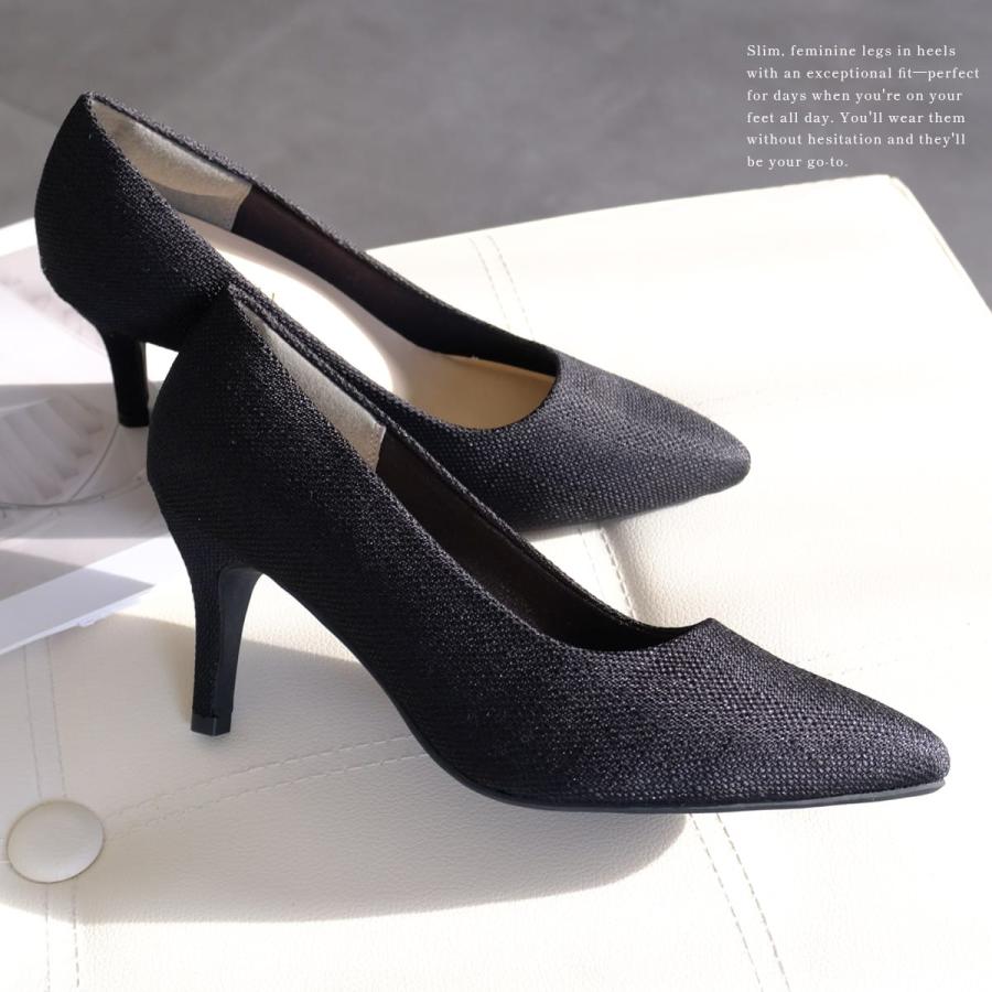 走れるポインテッドトゥパンプス 生地巻き 7センチヒール レディース 春夏 痛くない 低反発 amiamiアミアミ CX1104SS　SlV | AmiAmi | 11