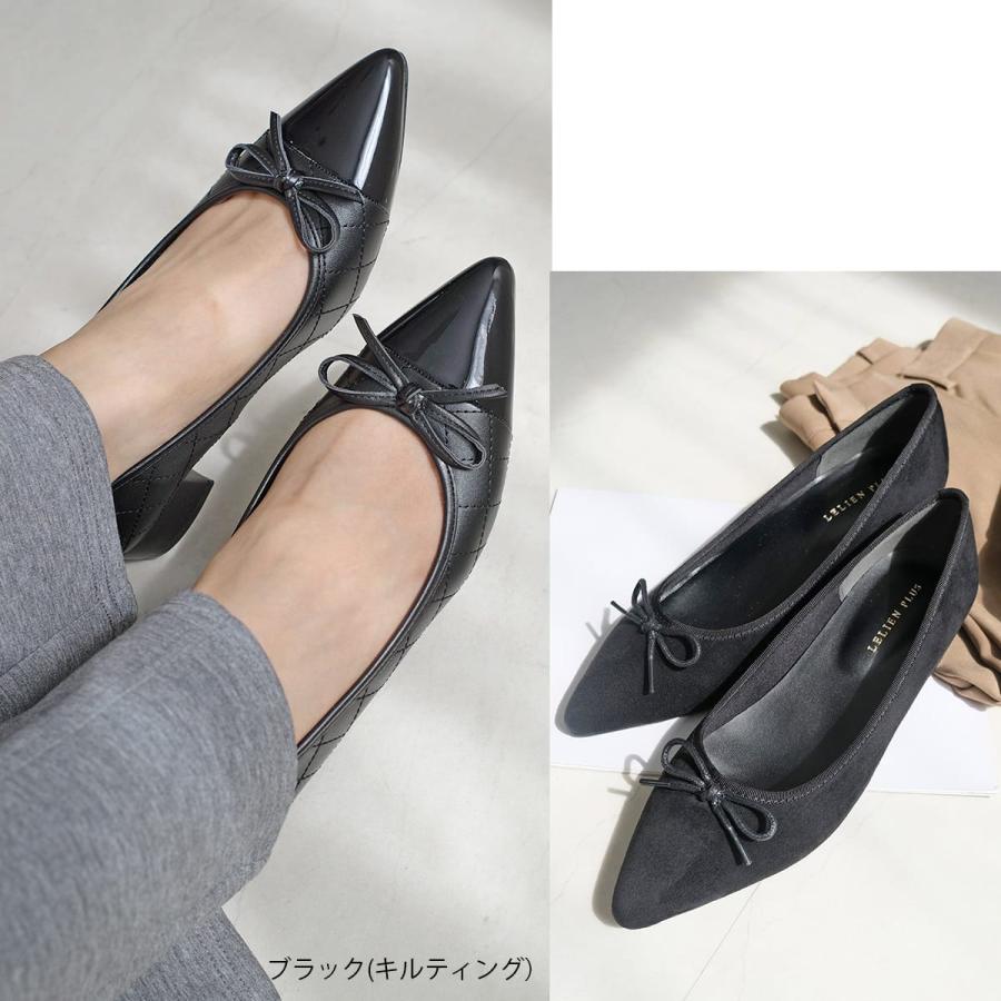 AmiAmi（アミアミ） パンプス バレエシューズ レデイース 黒 リボン