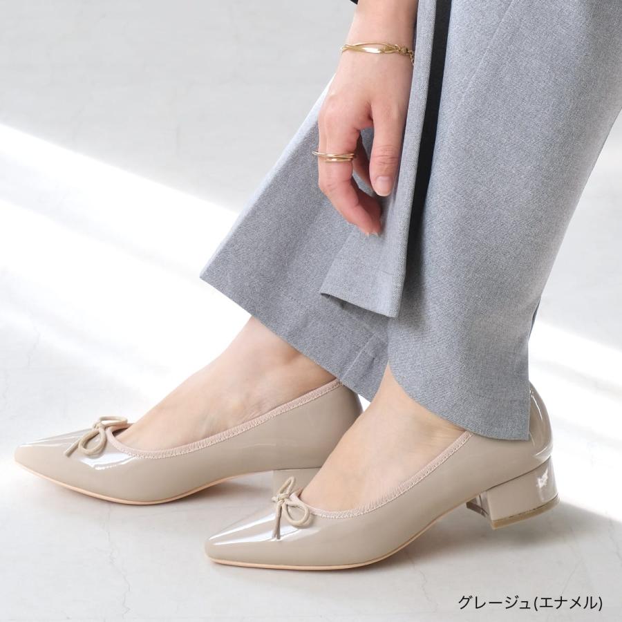 AmiAmi（アミアミ） パンプス バレエシューズ 黒 リボン 痛くない 太