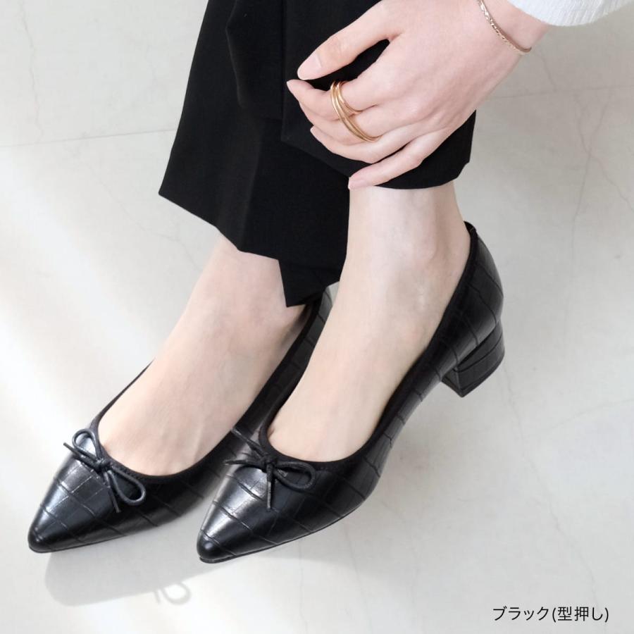 AmiAmi（アミアミ） パンプス バレエシューズ 黒 リボン 痛くない 太