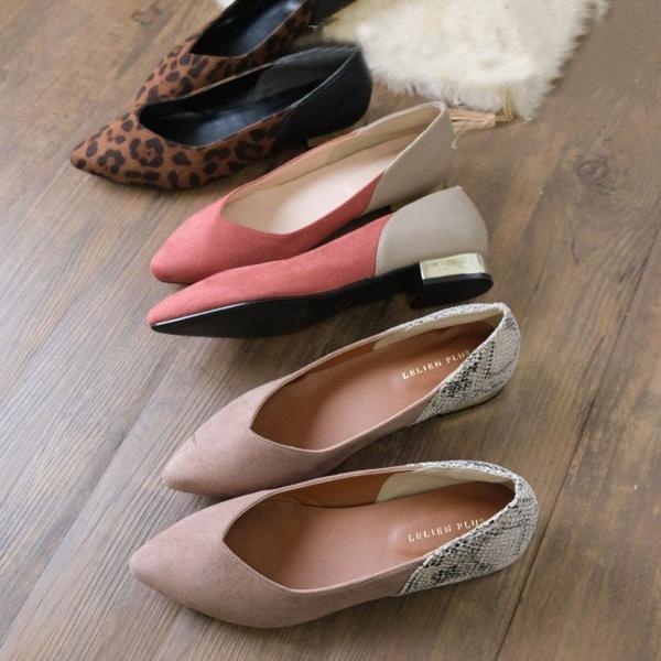 メタルヒール 異素材コンビ Vカット パンプス レディース 秋冬 ポインテッドトゥ ローヒール ルリアンプラス アミアミpaypayモール店 通販 Paypayモール