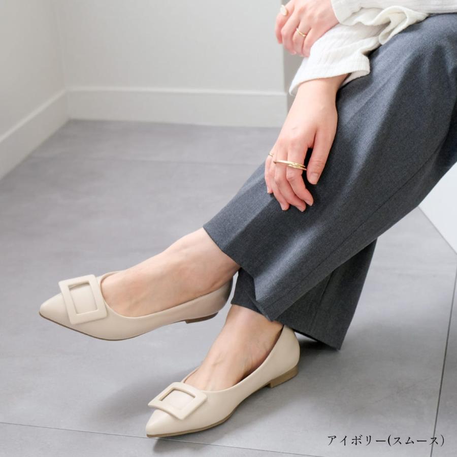 AmiAmi（アミアミ） バックルモチーフ フラットパンプス フラット