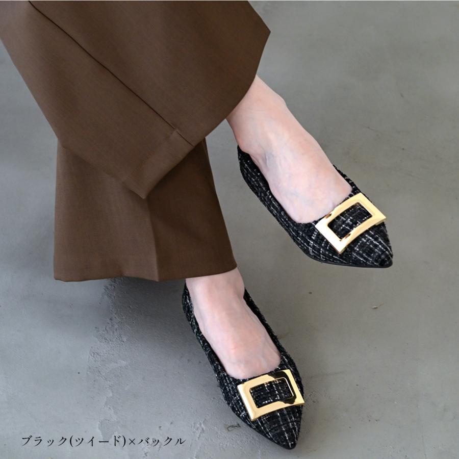 バックルモチーフ フラットパンプス フラットシューズ レディース 歩きやすい 疲れない amiamiアミアミSlV | AmiAmi | 33