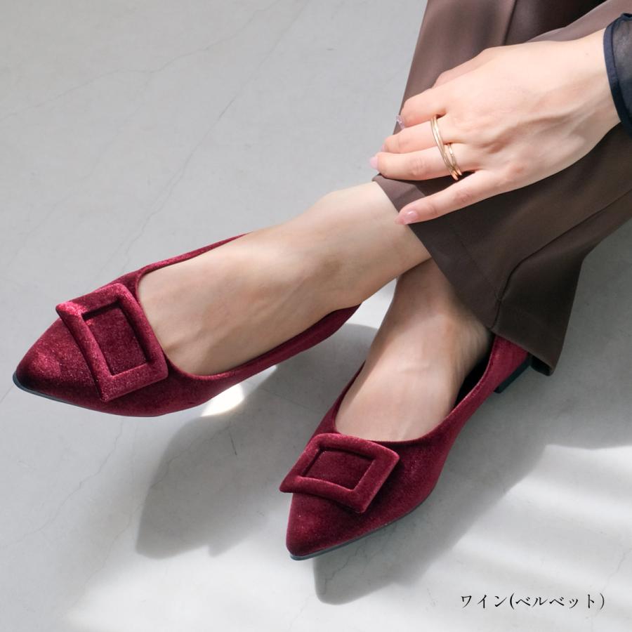 バックルモチーフ フラットパンプス フラットシューズ レディース 歩きやすい 疲れない amiamiアミアミSlV | AmiAmi | 35