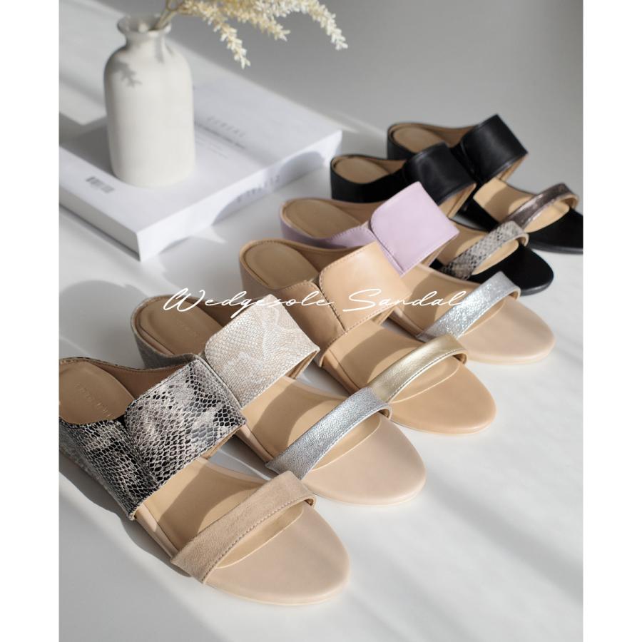 AmiAmi サンダル レディース ダブルストラップミュールサンダル