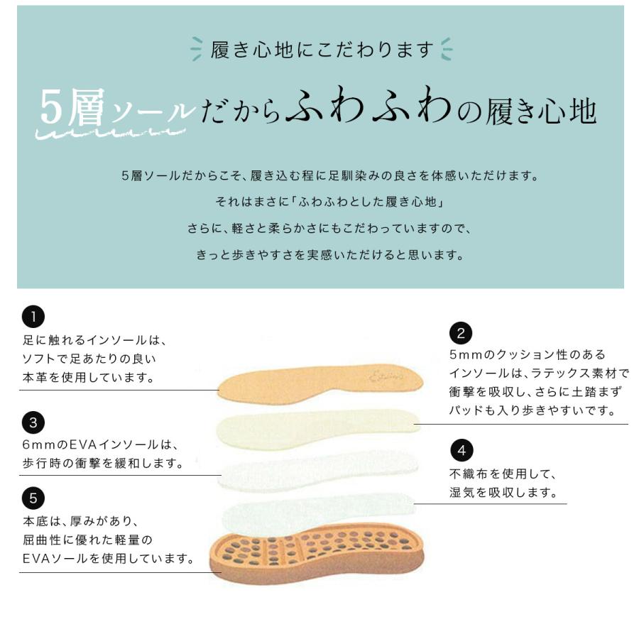 Estacion（エスタシオン） サンダル レディース 牛革 フラワーモチーフ