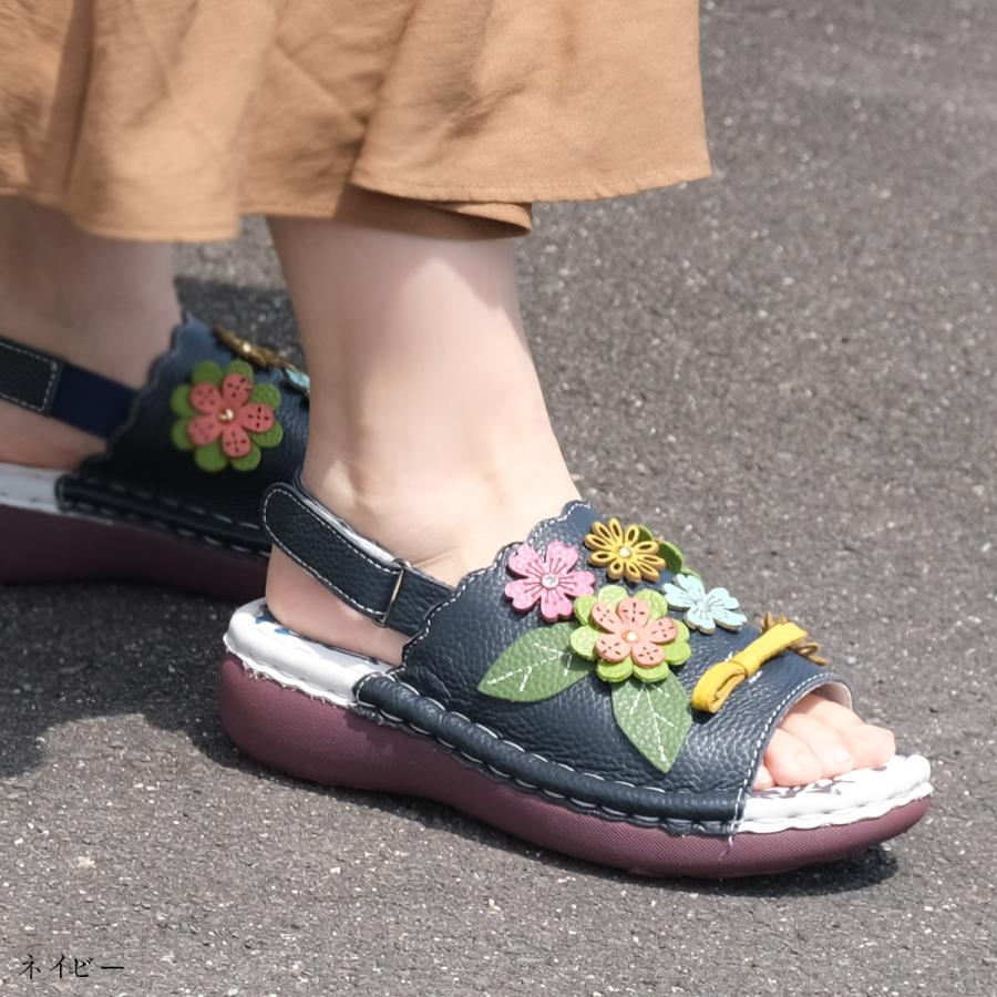 エスタシオン☆フラワーモチーフ厚底サンダル NK186【ﾚﾃﾞｨｰｽ】Estacion～エスタシオン～・フラワーモチーフ