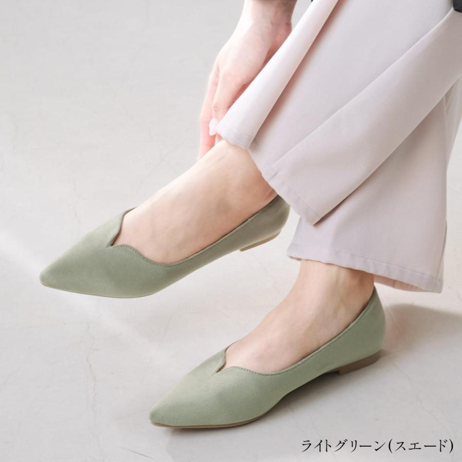 パンプス レディース  Vカット ポインテッドトゥ ぺたんこ　ヒールなし フラット　アミアミ amiami SlV | AmiAmi | 33