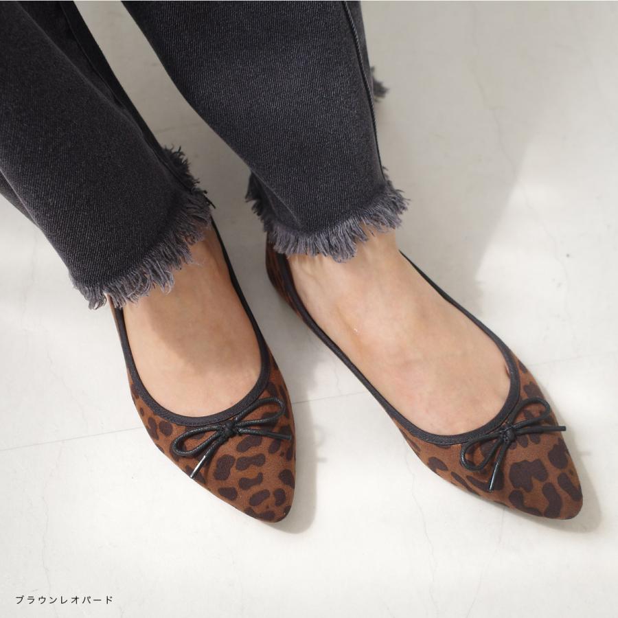 バレエシューズ パンプス レディース 黒 リボン 痛くない ローヒール フラット ポインテッド 21.5cm 25cm スエード パイソン amiamiアミアミFX2015　ki5 | AmiAmi | 34