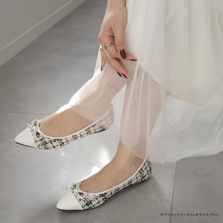 バレエシューズ パンプス ポインテッドトゥ フラットシューズ レディース ローヒール ヒールなし低反発 リボン　amiamiアミアミ ki5 | AmiAmi | 30