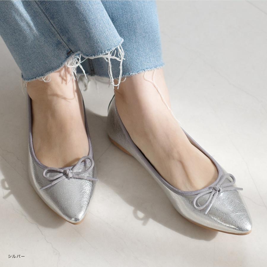 バレエシューズ パンプス ポインテッドトゥ フラットシューズ レディース ローヒール ヒールなし低反発 リボン　amiamiアミアミ ki5 | AmiAmi | 37