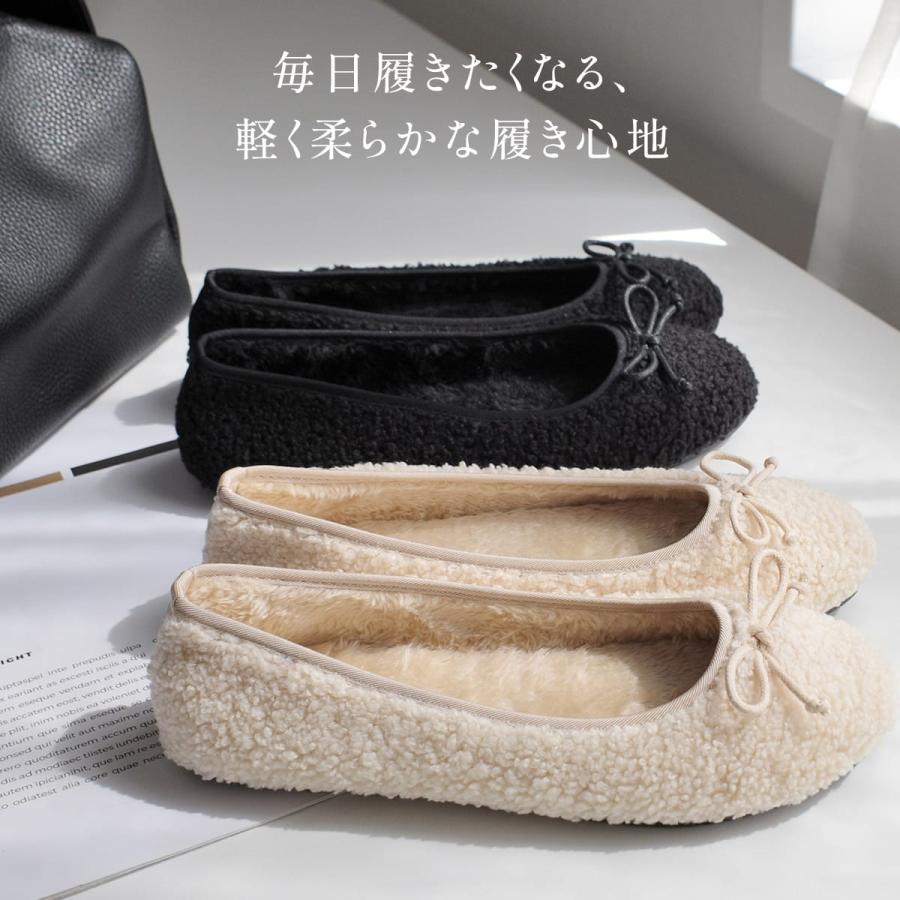 バレエシューズ ボア バレエパンプス ファー フラットシューズ レディース 秋冬 ぺたんこ ローヒール あったか リボンモチーフ amiamiアミアミ | AmiAmi | 19
