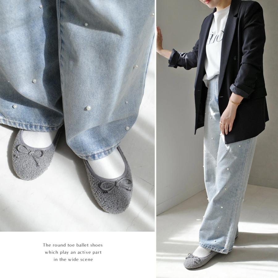 バレエシューズ ボア バレエパンプス ファー フラットシューズ レディース 秋冬 ぺたんこ ローヒール あったか リボンモチーフ amiamiアミアミ | AmiAmi | 22