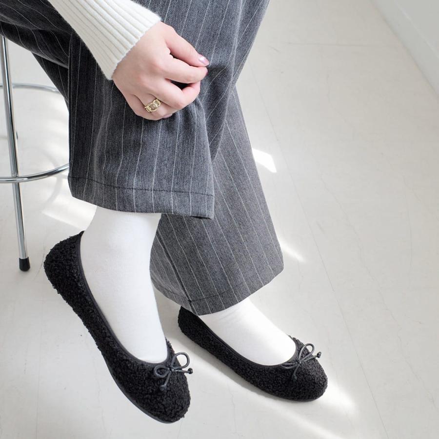 バレエシューズ ボア バレエパンプス ファー フラットシューズ レディース 秋冬 ぺたんこ ローヒール あったか リボンモチーフ amiamiアミアミ | AmiAmi | 24