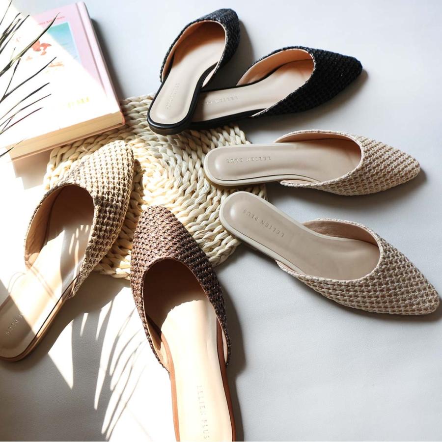 メッシュフラットミュールサンダル