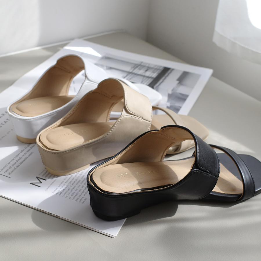 AmiAmi ミュール サンダル ストラップ レディース スクエアトゥ