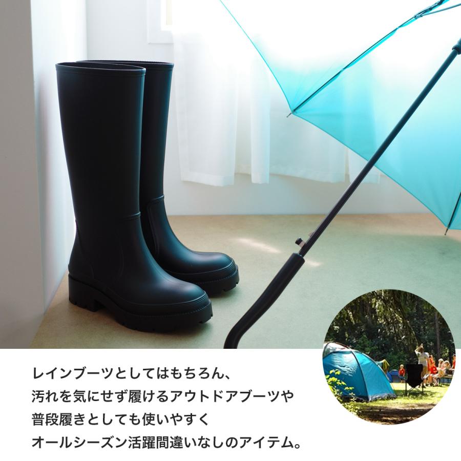 ブーツ 長靴 レインシューズ レディース ボリュームソール ロングレインブーツ 柔らか 雨晴れ兼用 アミアミ | AmiAmi | 05