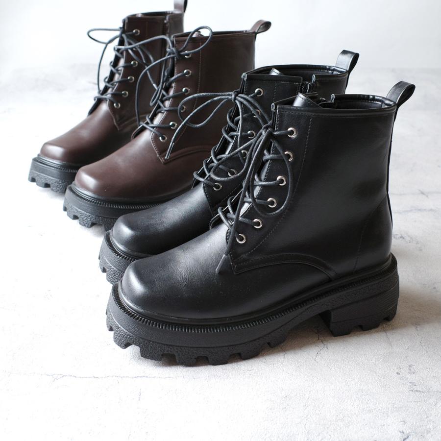トラックソール レースアップブーツ F厚底 編み上げ レディース 秋冬 スクエアトゥ プラットフォーム アミアミ Kh336 アミアミヤフー店 通販 Yahoo ショッピング