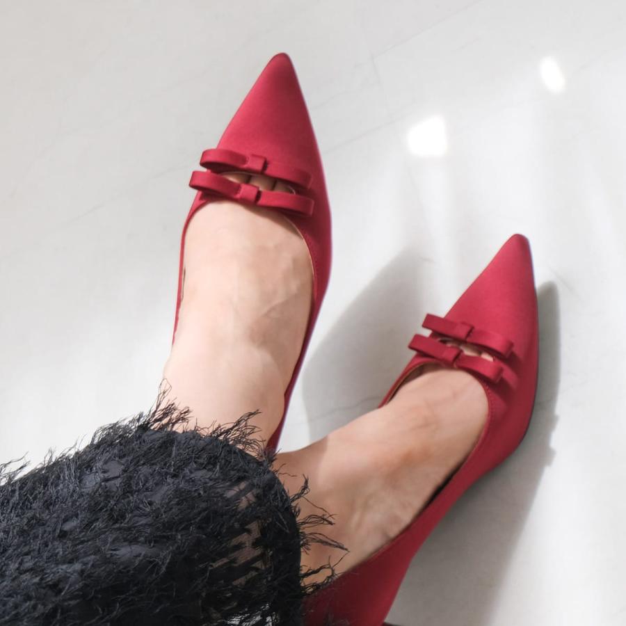 パンプス ダブルリボン ポインテッドトゥレディース 6センチヒール  痛くない 滑らないamiamiアミアミ | AmiAmi | 17