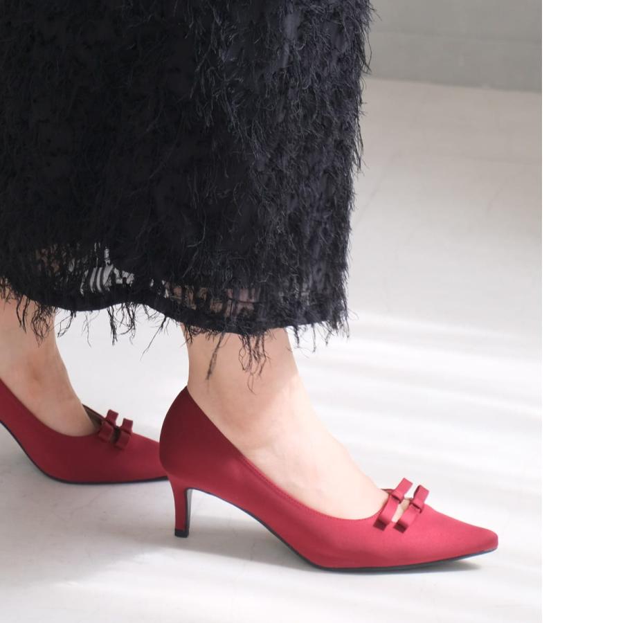 パンプス ダブルリボン ポインテッドトゥレディース 6センチヒール  痛くない 滑らないamiamiアミアミ | AmiAmi | 07