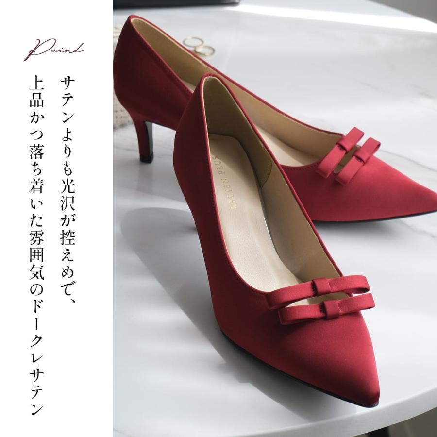 パンプス ダブルリボン ポインテッドトゥレディース 6センチヒール  痛くない 滑らないamiamiアミアミ | AmiAmi | 08