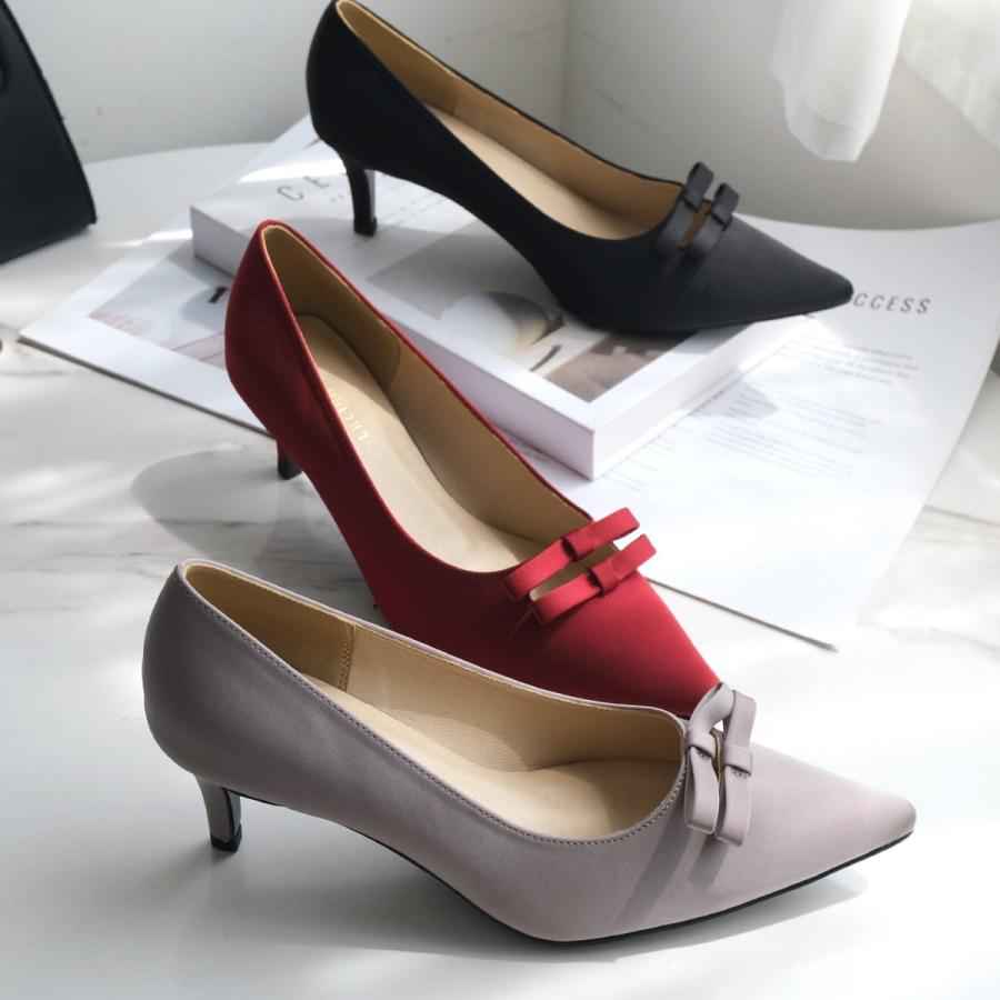 パンプス ダブルリボン ポインテッドトゥレディース 6センチヒール  痛くない 滑らないamiamiアミアミ | AmiAmi | 12