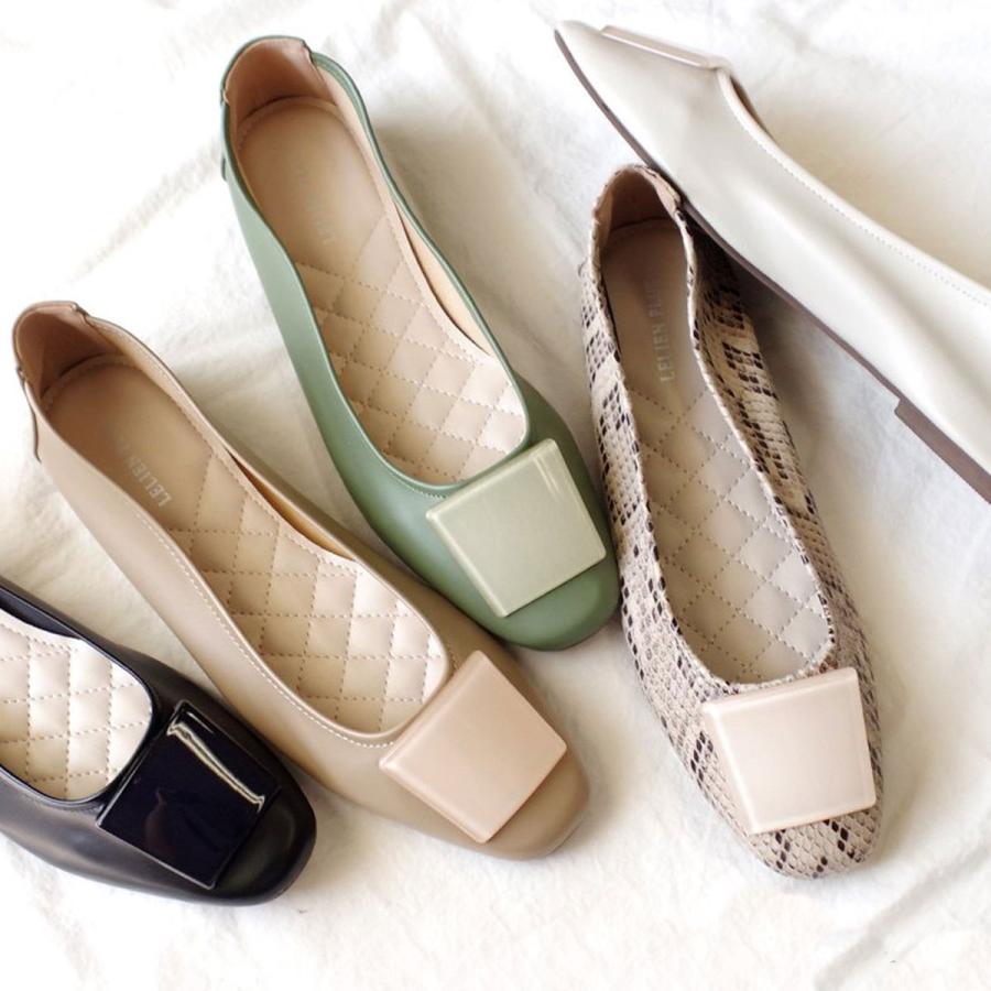 ソフトレザー スクエアトゥ フラットパンプス レディース ぺたんこ ローヒール アミアミ アミアミpaypayモール店 通販 Paypayモール