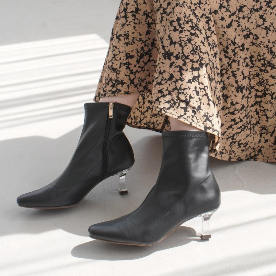 AmiAmi（アミアミ） ショートブーツ レディース クリアヒール ブーツ