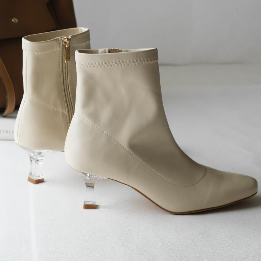 AmiAmi（アミアミ） ショートブーツ レディース クリアヒール ブーツ