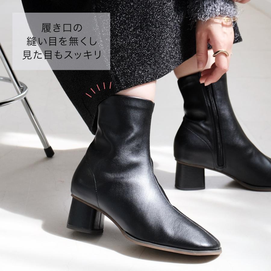 AmiAmi（アミアミ） ショートブーツ スクエアトゥ ストレッチ