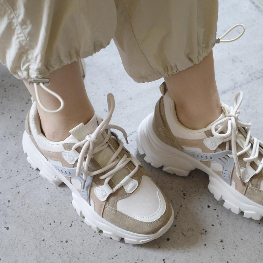 トラックソールスニーカー 厚底 6.5センチ スニーカー レディース