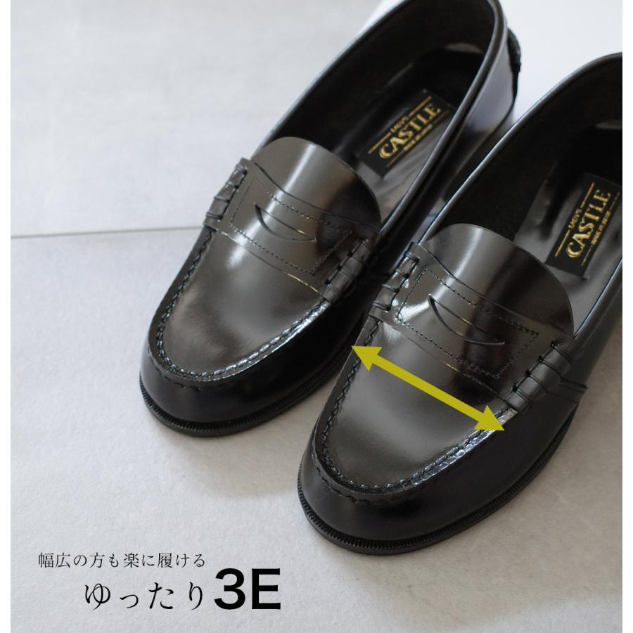 本革 ローファー 学生 2センチヒール 幅広 3E レディース 歩きやすい