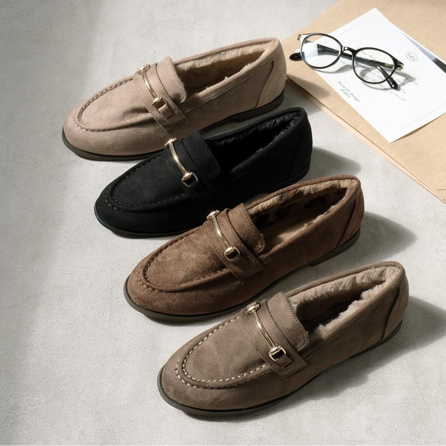 AmiAmi（アミアミ） ファー ビット付き ローファー レディース 秋冬