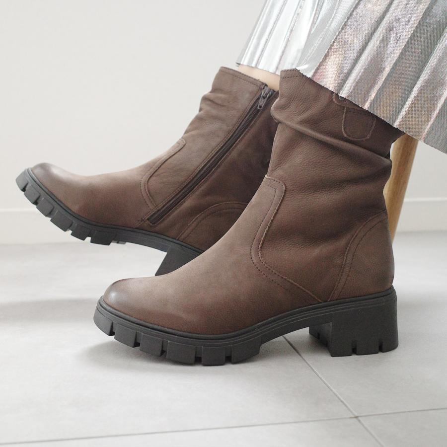 ブーツ レディース ショートブーツ 柔らかい 軽量 牛革 厚底 本革 5cm