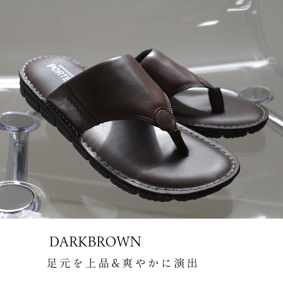 本革 トングサンダル メンズ 春夏 天然皮革 軽量 軽い ポインター