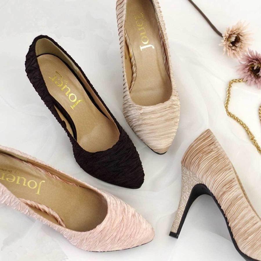 パンプス 結婚式 レディース ギャザー パーティー 二次会 サテン ハイヒール Jouer ジュエ アミアミpaypayモール店 通販 Paypayモール