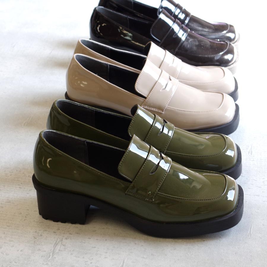 AmiAmi（アミアミ） スクエアトゥ F厚底 ローファー レディース 秋冬春