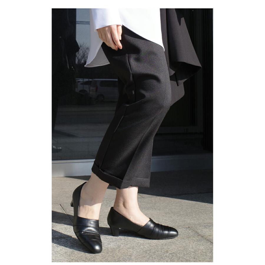 OUR アワーホーム　フォーマルに使えるレザーパンプス　ブラック　24㎝ フォーマルに使えるレザーパンプス – OURHOME