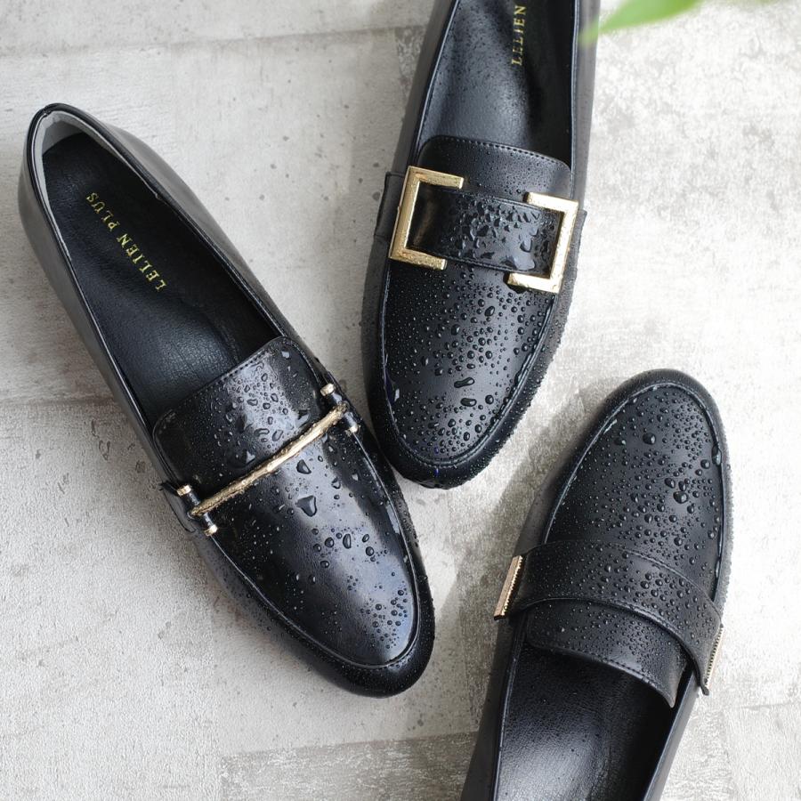 AmiAmi（アミアミ） 晴雨兼用 生活防水 レイン ローファー バックル