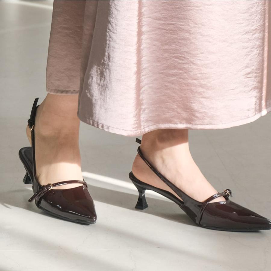 パンプス  ミュール ストラップ ベルト デザイン 5.5センチヒール　バックストラップ レディース 歩きやすい amiamiアミアミ | AmiAmi | 18