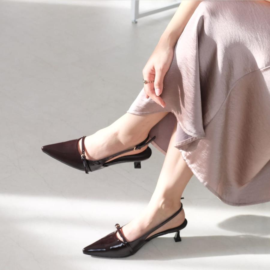 パンプス  ミュール ストラップ ベルト デザイン 5.5センチヒール　バックストラップ レディース 歩きやすい amiamiアミアミ | AmiAmi | 19