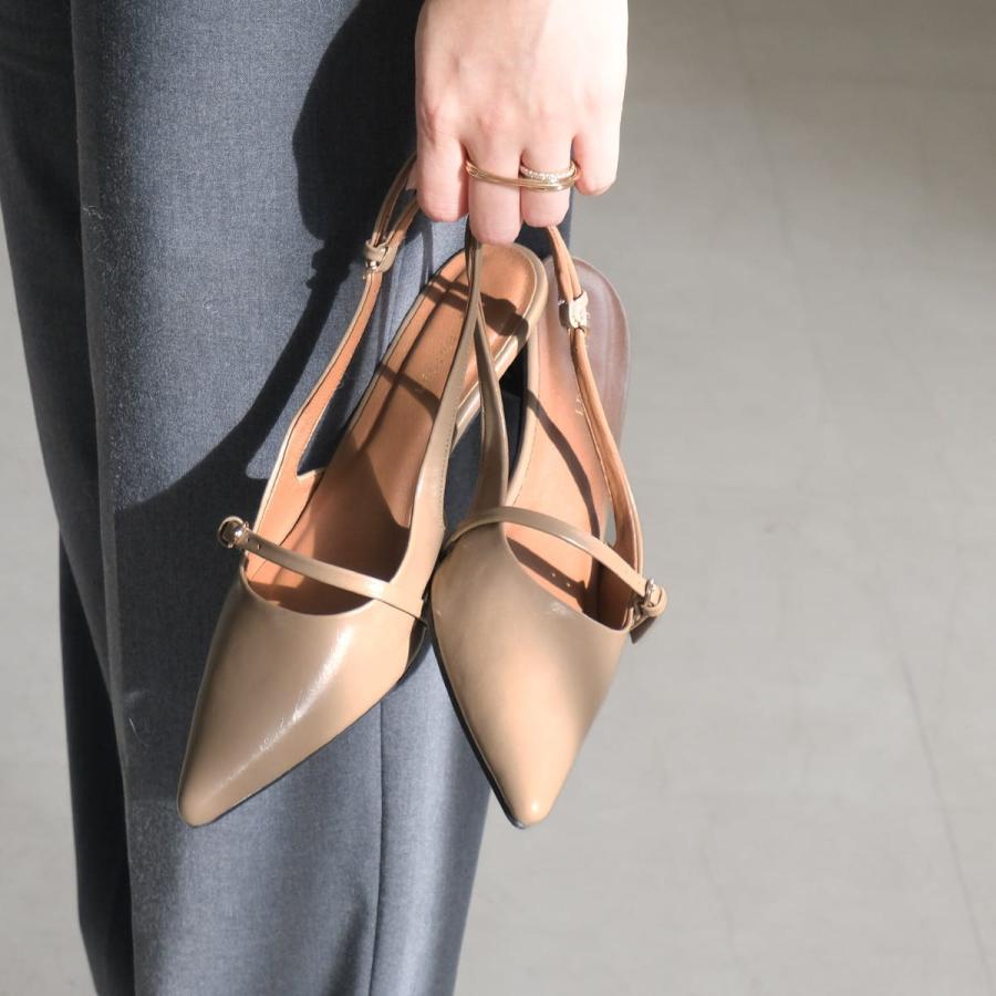 パンプス  ミュール ストラップ ベルト デザイン 5.5センチヒール　バックストラップ レディース 歩きやすい amiamiアミアミ | AmiAmi | 25