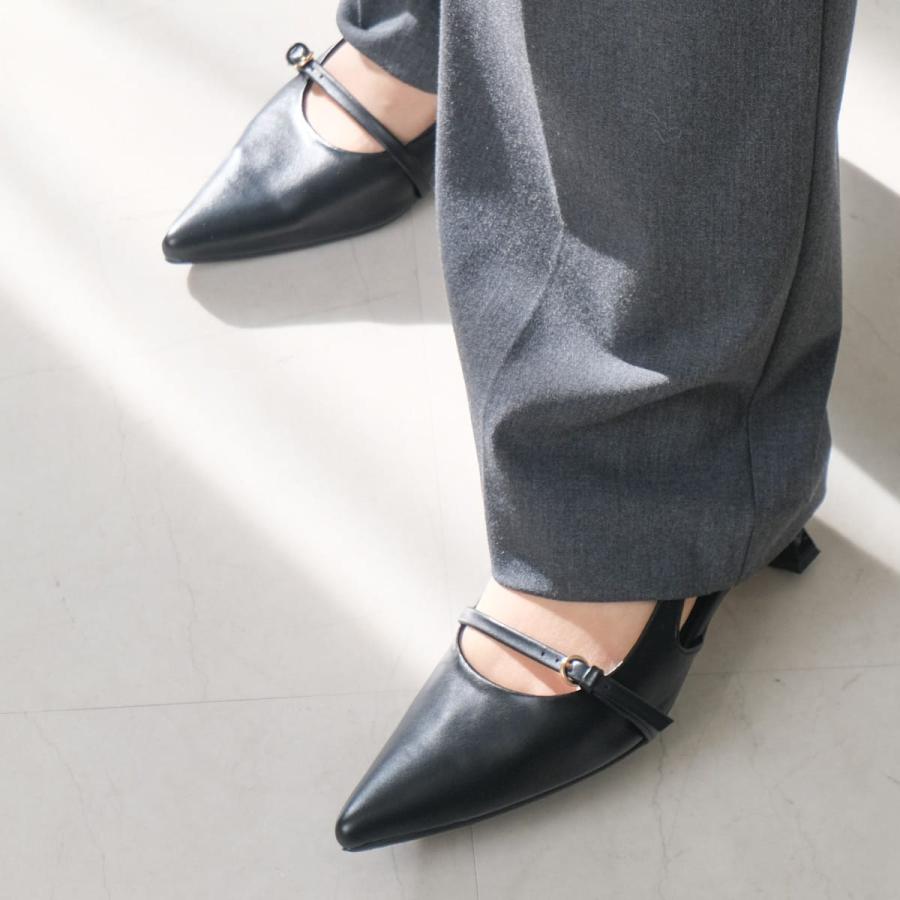 パンプス  ミュール ストラップ ベルト デザイン 5.5センチヒール　バックストラップ レディース 歩きやすい amiamiアミアミ | AmiAmi | 14